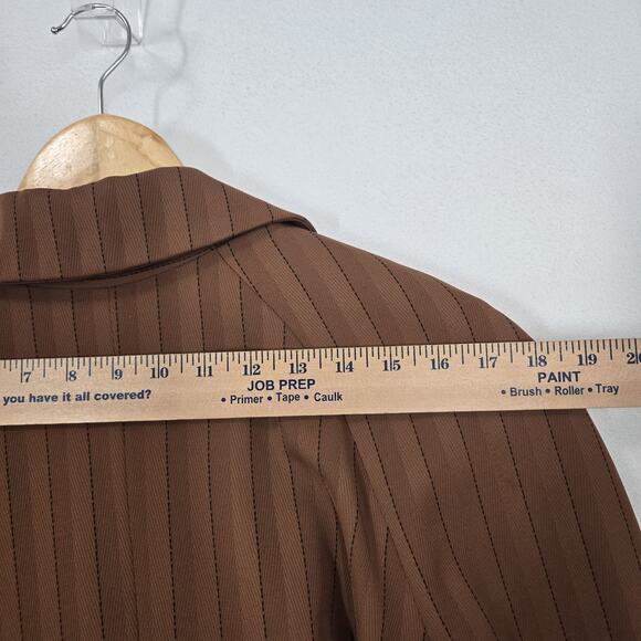 VTG Lily & Taylor Midi Coat 12 Brown Long Sleeve Pockets Button Front Oversized - Picture 14 of 16